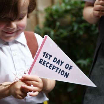Personalised First Day Of Nursery Flag Card, 7 of 12