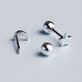 Sterling Silver Moon And Star Screw Back Stud Earrings, thumbnail 2 of 5