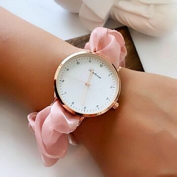 Handmade Pink Changeable Elastic Women Wristwatch, 2 of 7
