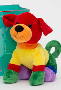 Gay Pride, Rainbow Soft Plush Toy Puppy Dog, 3 of 3