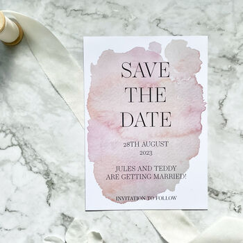 Watercolour Design Save The Date Card, 3 of 3