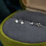 Sterling Silver Aurora Ab Crystal Tiny Cz Stud Earrings, thumbnail 3 of 10