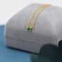 Extra Tiny Emerald Green Cz Necklace In Sterling Silver, thumbnail 6 of 11