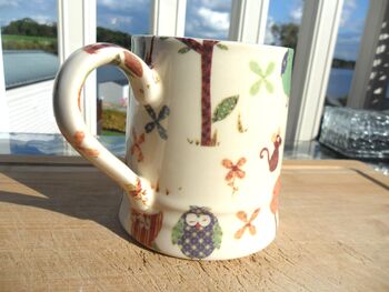 Tankard Mug In Secret Woodland Animals Patchwork Design, 4 of 8