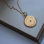 Birthstone Latitude And Longitude Necklace In Gold, thumbnail 1 of 6