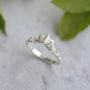 Elder Leaf Crown Silver Wishbone Ring, thumbnail 3 of 9