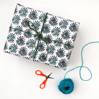 Black Dandelion Wrapping Paper, 3 of 3