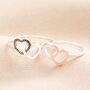 Sterling Silver Dotted Double Heart Ring, thumbnail 1 of 7