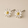 Silver Plated Golden Daisy Stud Earrings, thumbnail 1 of 6