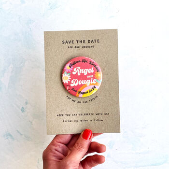 Save The Date Wedding Fun Floral Magnet, 2 of 4