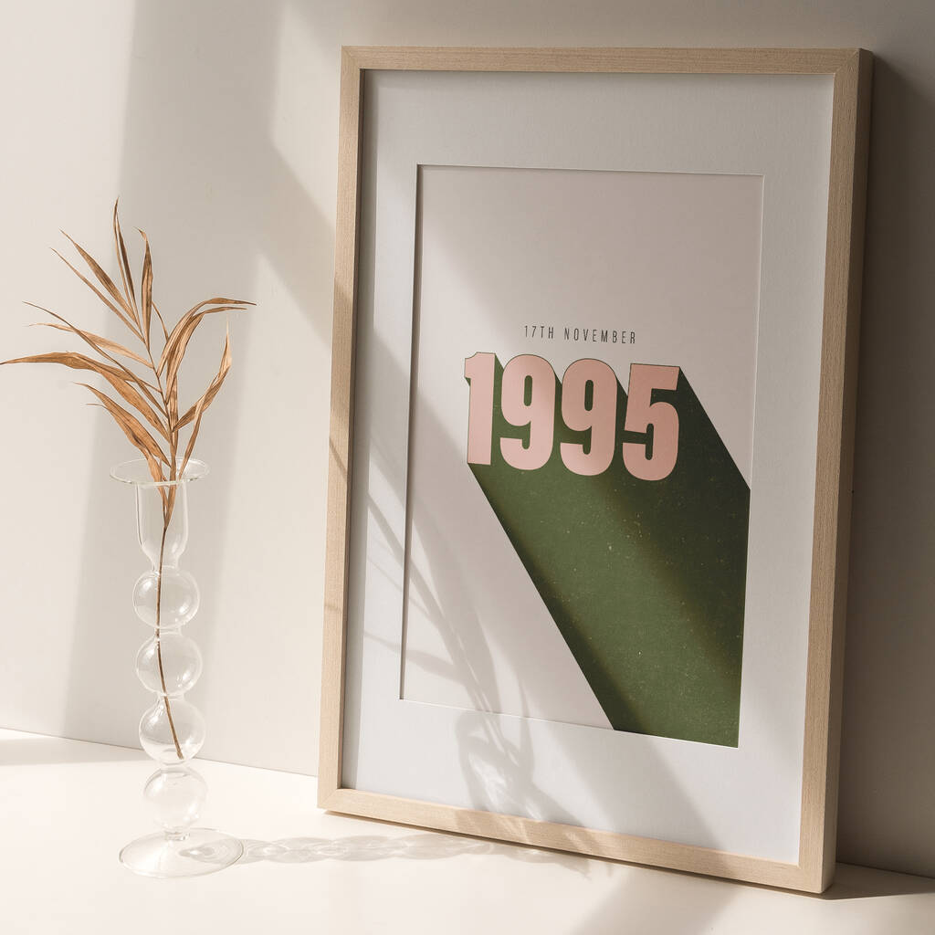 Personalised Special Date Year Shadow Print, 1 of 3
