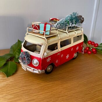Christmas Red Camper Van Ornament, 2 of 3