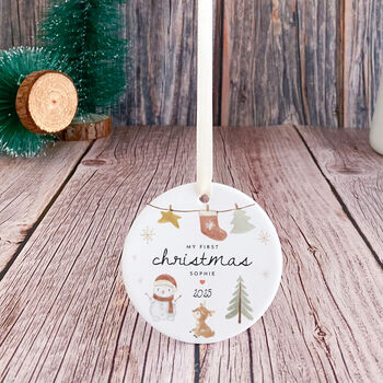 First Christmas Ceramic Ornament Gift For Children, 7 of 7