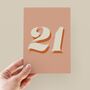 Personalised Retro Number Typography Greetings Card, thumbnail 6 of 10
