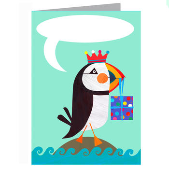 Personalised Bubble Puffin Card, 2 of 5