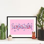 Personalised Colourful Floral Name Print, thumbnail 1 of 6