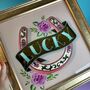 Lucky Horseshoe Reverse Glass Gold Leaf Wall Art Sign, thumbnail 2 of 10