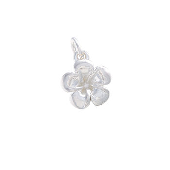 Frangipani Solid Silver Flower Charm, 4 of 7