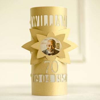 70th Birthday Lantern Photo Centrepiece Personalised, 6 of 10