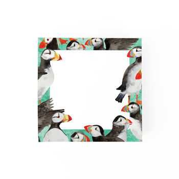 100 Page Tear Off Memo Pad Improbability Puffins Print, 4 of 8