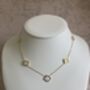 18 K Gold Plated Four Leaf Clover Necklace Gold White, thumbnail 2 of 8