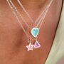 Geometric Turquoise Heart Charm Necklace, thumbnail 2 of 9