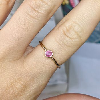 Pink Sapphire Bezel Ring, 5 of 5