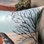 Christmas Robin Winter Bird Decorative Cushion, thumbnail 3 of 6