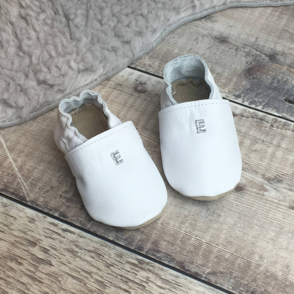 Personalised Metallic Initial Leather Baby Shoes, 1 of 2