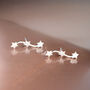 Sterling Silver Star Climber Earrings, thumbnail 2 of 7