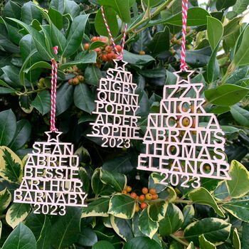 Stacked Name Christmas Tree Decoration, 2 of 3