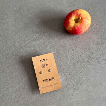 Great Teacher Sterling Silver Apple Earrings, 4 of 10