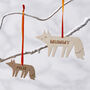 Personalised Fox Wooden Christmas Decoration, thumbnail 1 of 2
