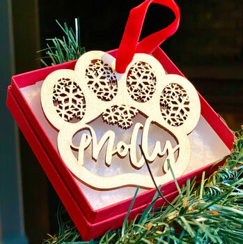 Personalised Wood Christmas Ornament: Pet Memorial Bauble, 6 of 8