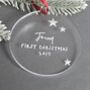 First Christmas Personalised Christmas Bauble, thumbnail 1 of 2