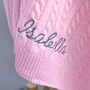 Personalised Pink Knitted Baby Blanket, thumbnail 3 of 8