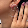 Abstract Unusual Hoop Sterling Silver Hoop Earrings, thumbnail 3 of 7