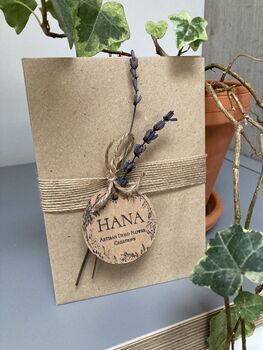 Plantable Lavender Mini Bouquet Greeting Card, 2 of 2