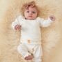 Baby And Children's White Teddy Print Pyjamas, thumbnail 1 of 5