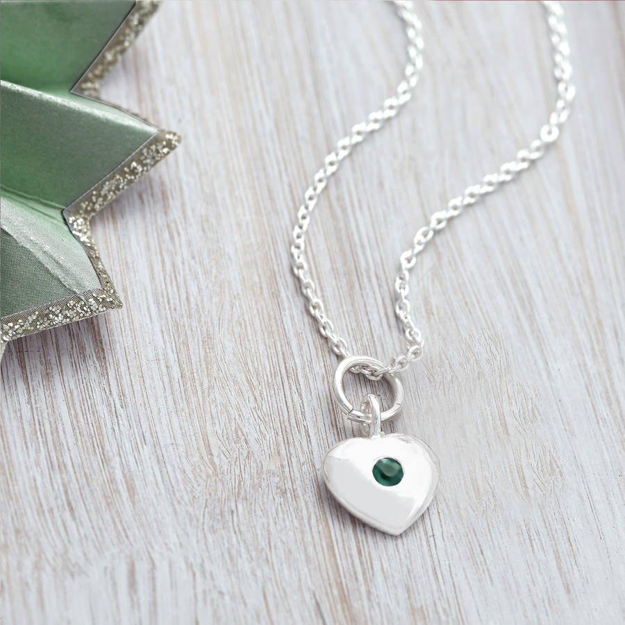 sterling silver birthstone charm necklace by hurleyburley