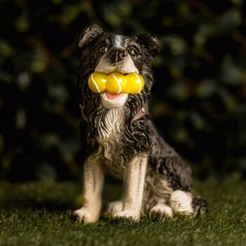 Solar Light Garden Dog Ornament With Tennis Balls LED, 8 of 9