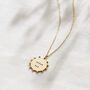 Personalised Cluster Crown Disc Necklace, thumbnail 3 of 9