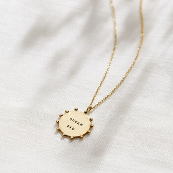 Personalised Cluster Crown Disc Necklace, 3 of 9