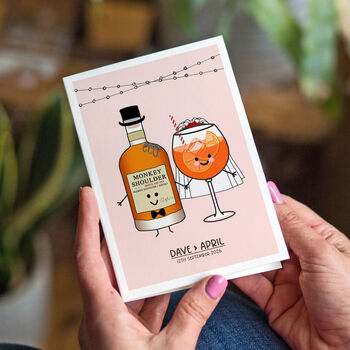 Favourite Drinks Personalised Wedding Card, 2 of 12