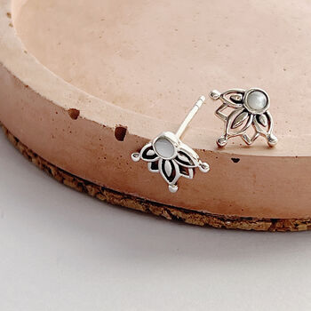 Mother Of Pearl Lotus Flower Studs, 2 of 8
