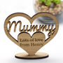 Personalised Wooden Heart Mummy Stand, thumbnail 3 of 7
