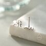 Cute Dainty Elephant Stud Earrings In Sterling Silver, thumbnail 7 of 12