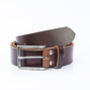 Handmade Belt Men's English Leather Belt Brown 35mm Wide, thumbnail 5 of 10