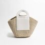 Saint Tropez Cream Cocoa Hobo Straw Beach Bag, thumbnail 4 of 6