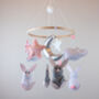 Pink Bunnies Baby Mobile, thumbnail 1 of 7